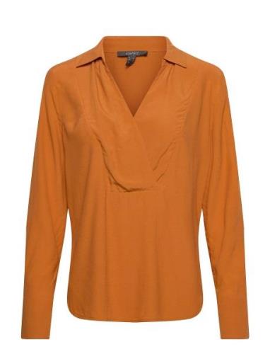 Women Blouses Woven Long Sleeve Yellow Esprit Collection