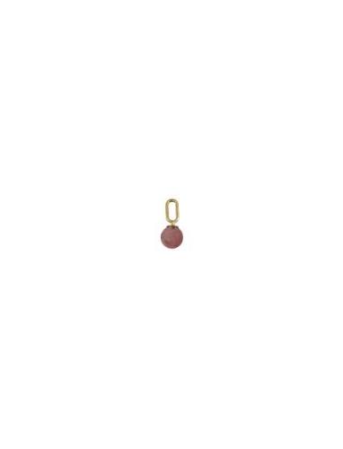 St Drop Charm 5Mm Gold Plated Red Design Letters