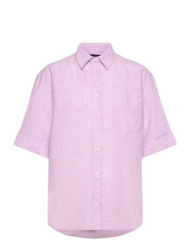 Rel Ss Linen Chambray Shirt Purple GANT