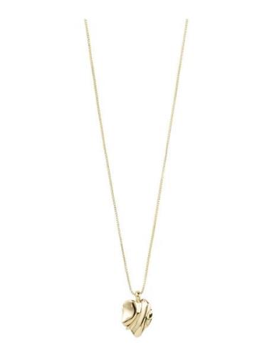 Em Wavy Pendant Necklace Gold-Plated Gold Pilgrim