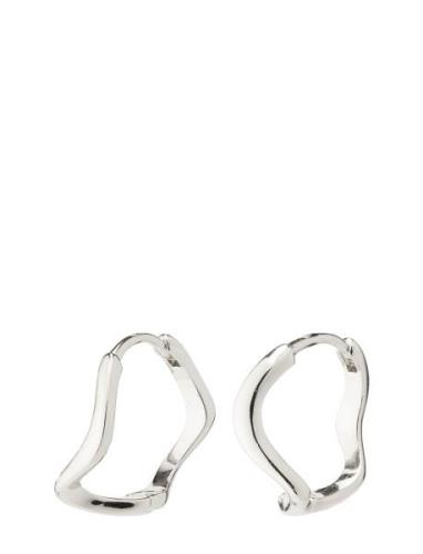 Alberte Organic Shape Hoop Earrings Silver Pilgrim