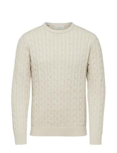 Slhryan Structure Crew Neck W Beige Selected Homme