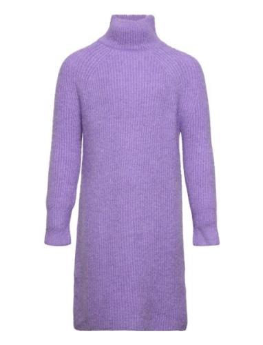 Cbsanne Ls Knit Dress Purple Costbart
