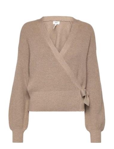 Objmalena L/S Wrap Cardigan Noos Beige Object