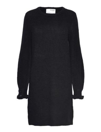 Slfsia Juma Ls Knit O-Neck Dress B Black Selected Femme