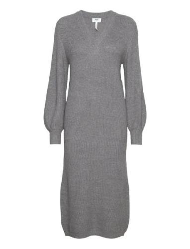 Objmalena L/S Knit Dress Noos Grey Object