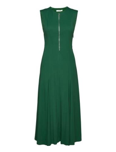 Long Midi Length Zipped Dress Green IVY OAK