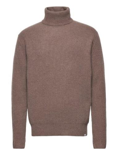 Eddie Wool Rib Rollneck Knit Beige Les Deux