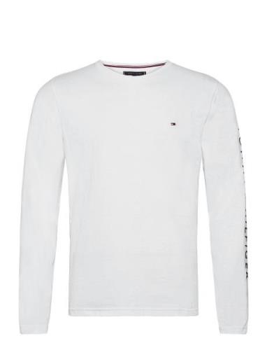 Tommy Logo Long Sleeve Tee White Tommy Hilfiger