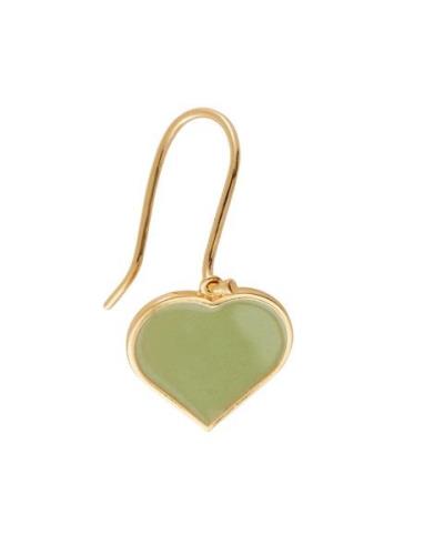 Big Heart Enamel Ear Hanger Gold Plated 1 Pcs Gold Design Letters