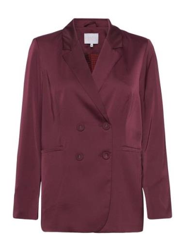 Relaxed Blazer With Slit And Button Burgundy Coster Copenhagen