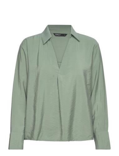 Onlkate L/S V-Neck Top Wvn Green ONLY