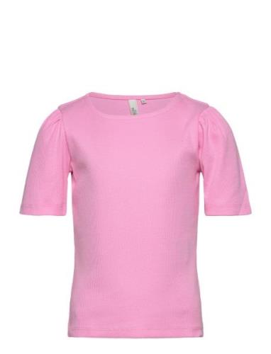 Pktania Ss O-Neck Puff Top Noos Bc Tw Pink Little Pieces