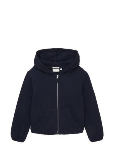 Cropped Hoodie Sweatjacket Blue Tom Tailor