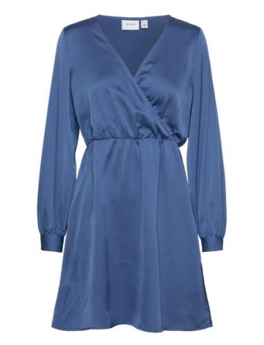 Viellette Wrap L/S Dress/Su- Noos Blue Vila