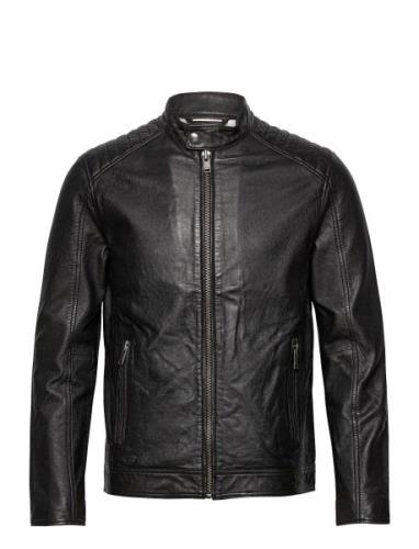 Slhiconic Racer Leather Jkt W Black Selected Homme
