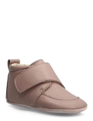 Baby Leather Slippers Beige En Fant