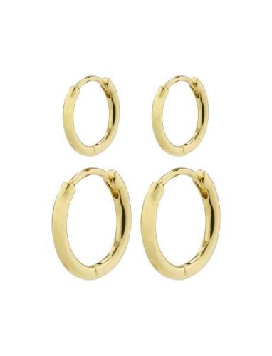 Ariella Recycled Hoop Earrings 2-In-1 Set Gold Pilgrim