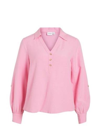 Viprisilla V-Neck L/S Shirt Pink Vila