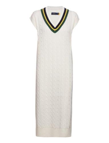 Cable-Knit Cricket Midi Sweater Dress White Polo Ralph Lauren