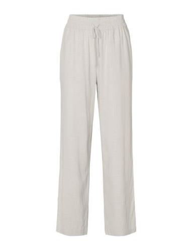 Slfviva-Gulia Hw Long Linen Pant Noos Beige Selected Femme