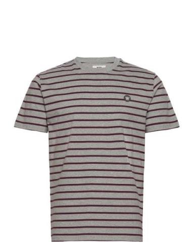 Ace Striped T-Shirt Gots Grey Double A By Wood Wood