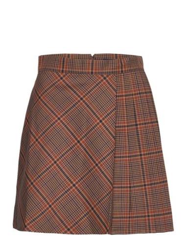 Bettina Check Suiting Skirt Brown French Connection