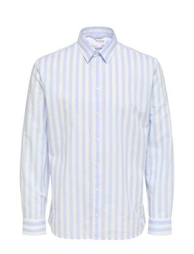 Slhregnew-Linen Shirt Ls Classic W Blue Selected Homme