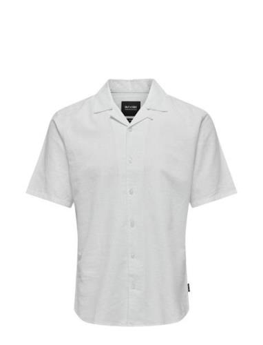 Onscaiden Ss Solid Resort Linen Shirt White ONLY & SONS