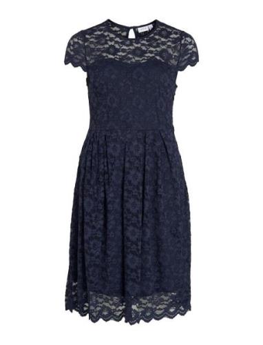 Vikalila Capsleeve Lace Dress Navy Vila