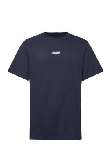 Cohen Brushed Tee Ss Blue Clean Cut Copenhagen