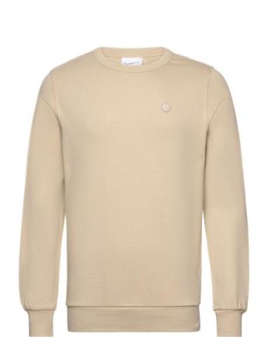 Basic Badge Sweat - Gots/Vegan Beige Knowledge Cotton Apparel