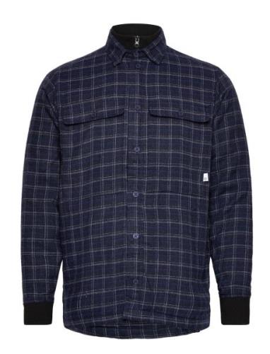 Ramon Flannel Check 07 Quilted Overshirt Navy Kronstadt