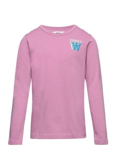 Kim Stacked Logo Junior Long Sleeve Pink Wood Wood