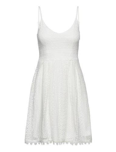 Onlhelena Lace S/L Short Dress Wvn White ONLY