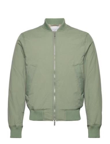 Norman Quilted Bomber Jacket Green Les Deux