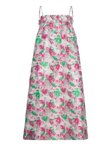 3D Jacquard Strap Dress Patterned Ganni