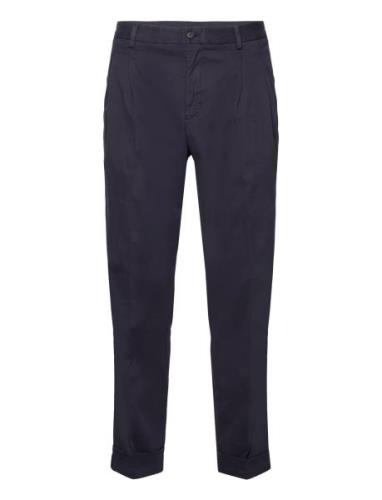 Relaxed Tapered Cotton Suit Pants Navy GANT