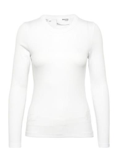 Slfdianna Ls O-Neck Top Noos White Selected Femme