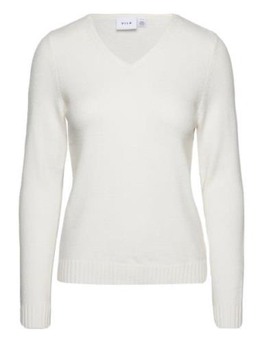 Viril V-Neck L/S Knit Top White Vila