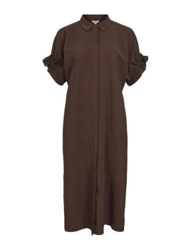 Objcif Tiana Ss Midi Dress E Ss Fair 23 Brown Object