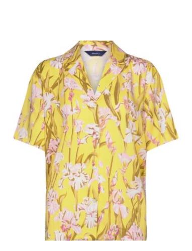 Rel Iris Print Ss Pyjama Shirt Yellow GANT