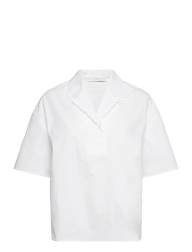 Short Sleeved Cotton Shirt White Mango