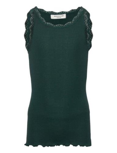 Silk Top W/ Lace Green Rosemunde Kids