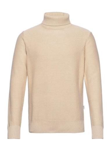Slhaxel Ls Knit Roll Neck Noos Beige Selected Homme