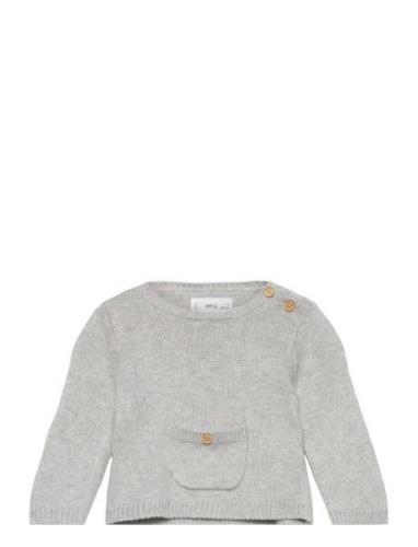 Knit Cotton Sweater Grey Mango