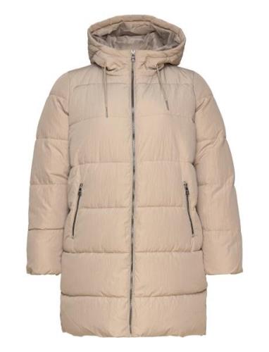 Carnewdolly Long Puffer Coat Otw Beige ONLY Carmakoma