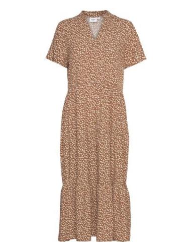 Edasz Ss Maxi Dress Brown Saint Tropez