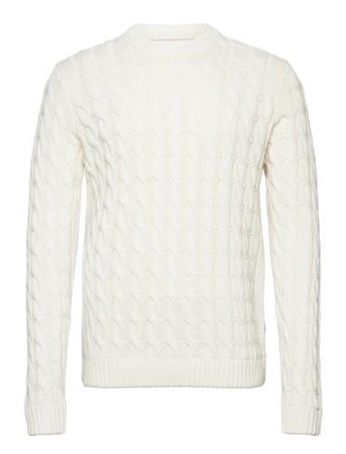 Onskicker Life Reg 3 Cable Crew Knit White ONLY & SONS