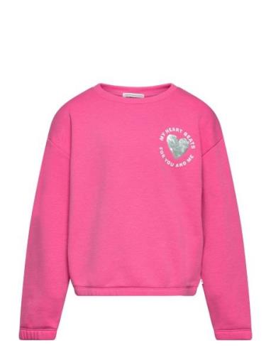 Sequin Artwork Sweatshirt Pink Tom Tailor